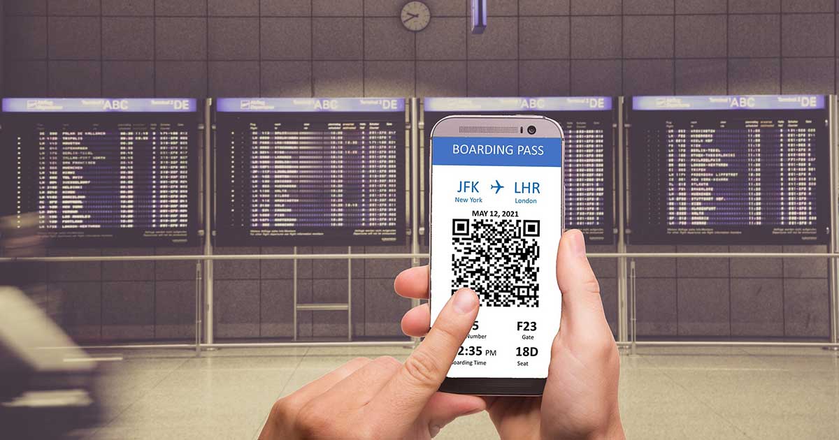 Carte d'embarquement sur téléphone portable